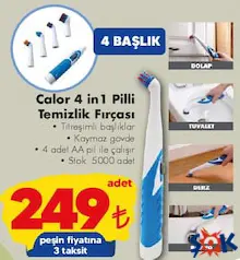 CALOR 4 İN 1 PİLLİ TEMİZLİK FIRÇASI fiyat ve kampanya bilgisi